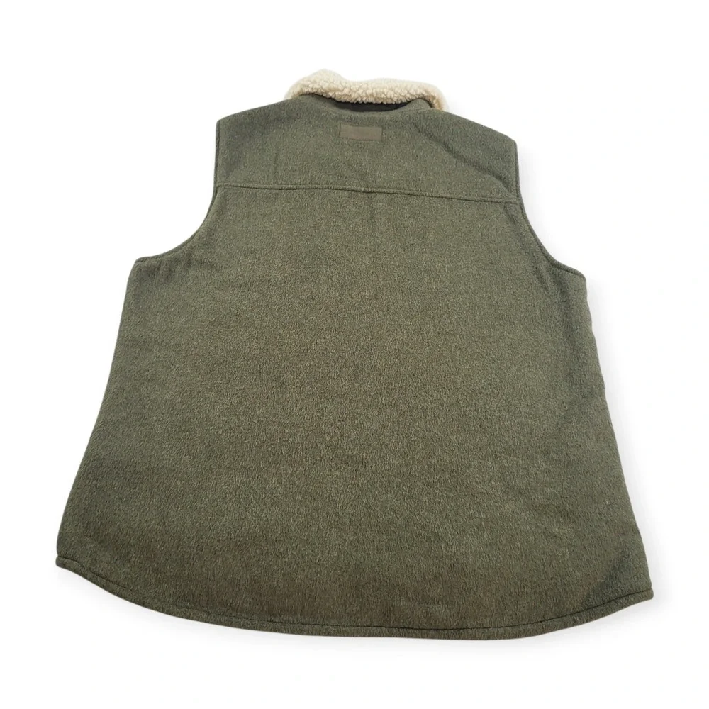Sanctuary Womens Olive Green Wool Blend Faux Fur Lined Sherpa Vest Large 1893464